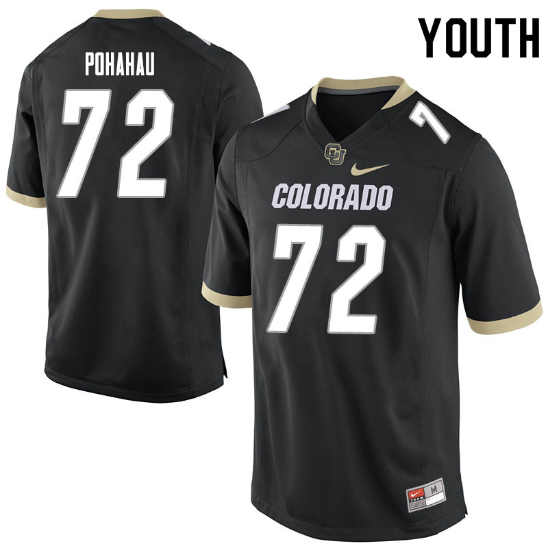 Youth #72 Nikko Pohahau Colorado Buffaloes College Football Jerseys Sale-Black